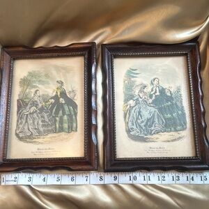 Vintage Framed Victorian Lady Prints